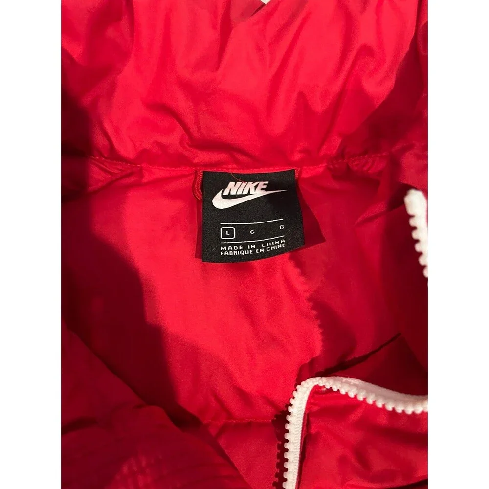 Nike Sportswear Windrunner Down Puffer Vest Red Orange Men’s Large L Colorblock